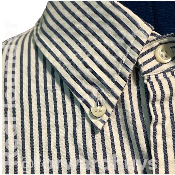 Ralph Lauren Blaire 100% Cotton Casual Button Down Blue and White Strip Shirt Si - Picture 8 of 10